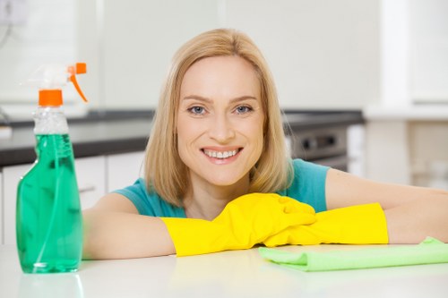 Professional cleaning of a Chelsea apartment block corridor