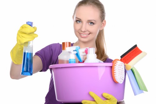 Local after builders cleaning team working in a Chelsea apartment