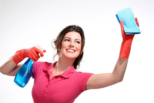 Close-up of upholstery and carpet care during cleaning